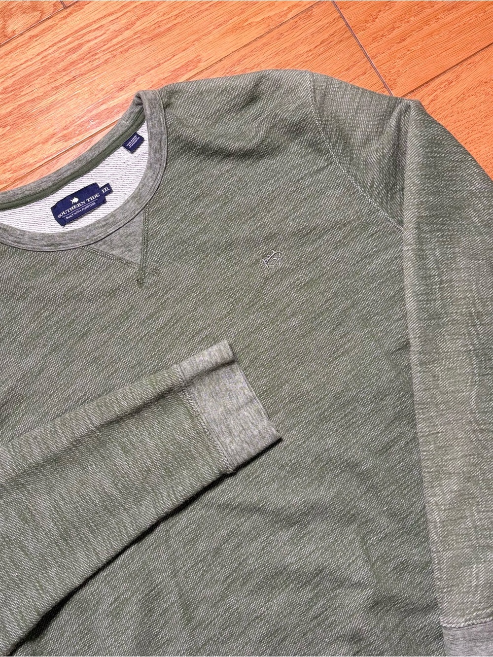 Southern Tide Men's Olive Green Crewneck Sweater